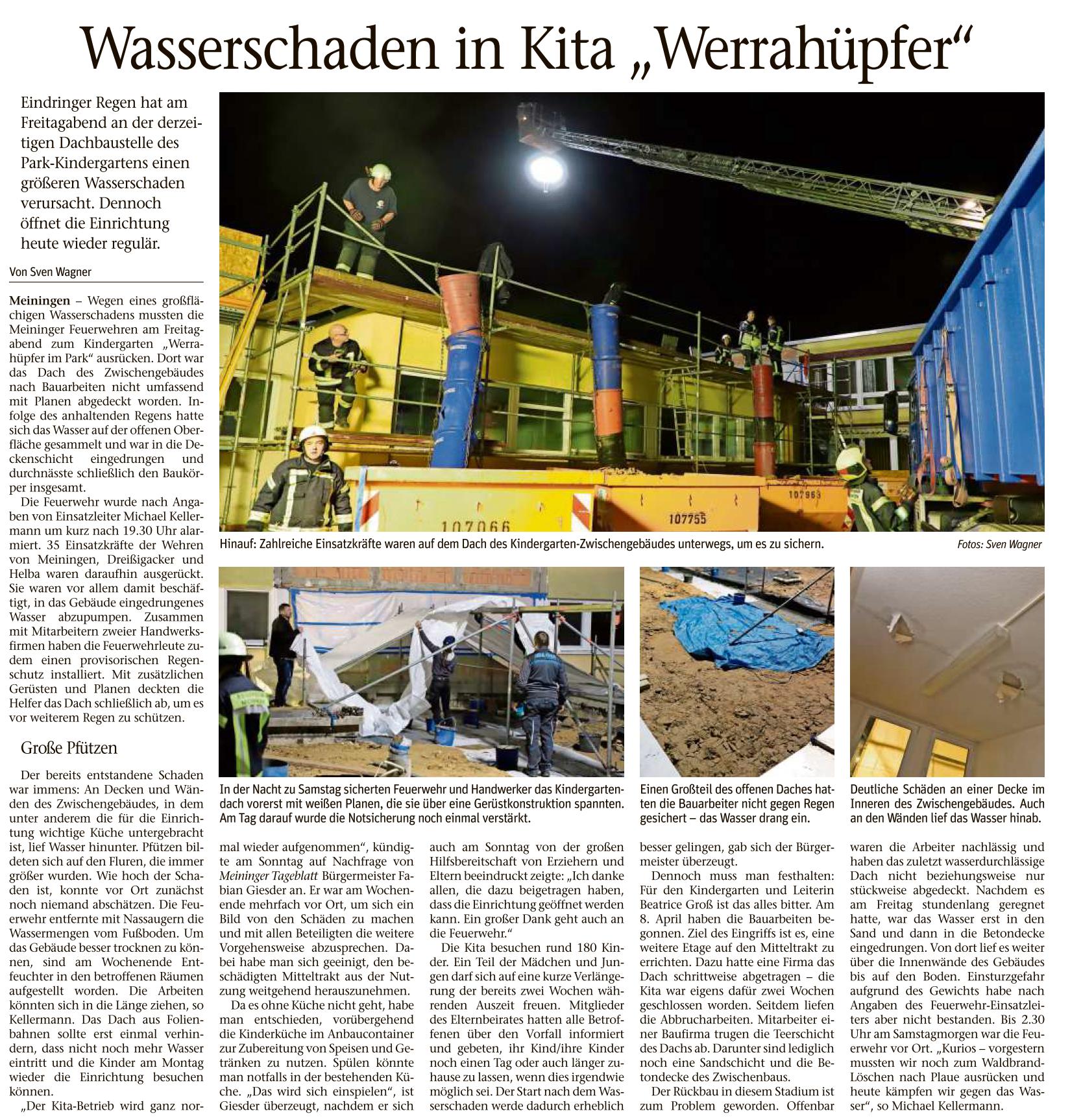 Tageblatt 2019 04 29 KITA Werrahüpfer